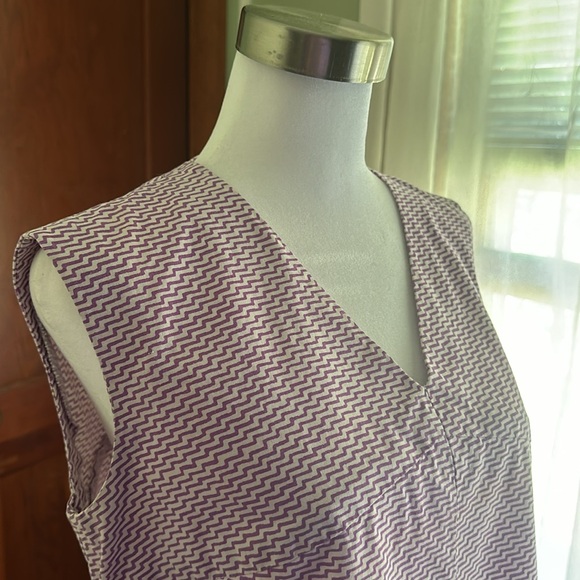 VINTAGE Purple Zigzag Striped Tunic, Size L - Picture 3 of 8
